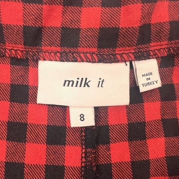 THE RAGGED PRIEST Milk It Crimson Flared Red Gingham Trouser Pants Checker Print - Picture 4 of 12